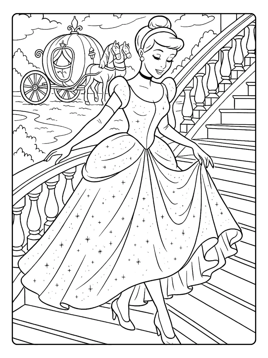 Cendrillon coloriage facile