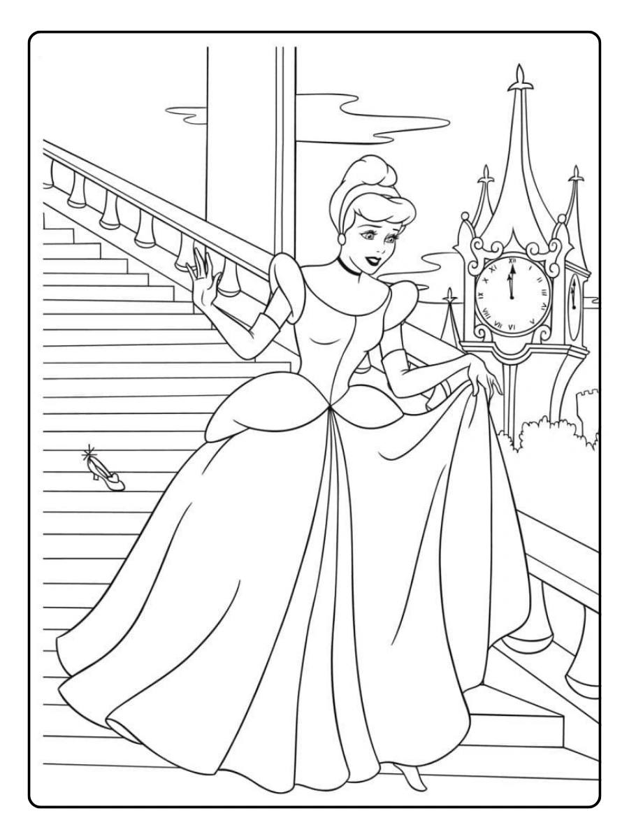 Cendrillon coloriage robe de bal