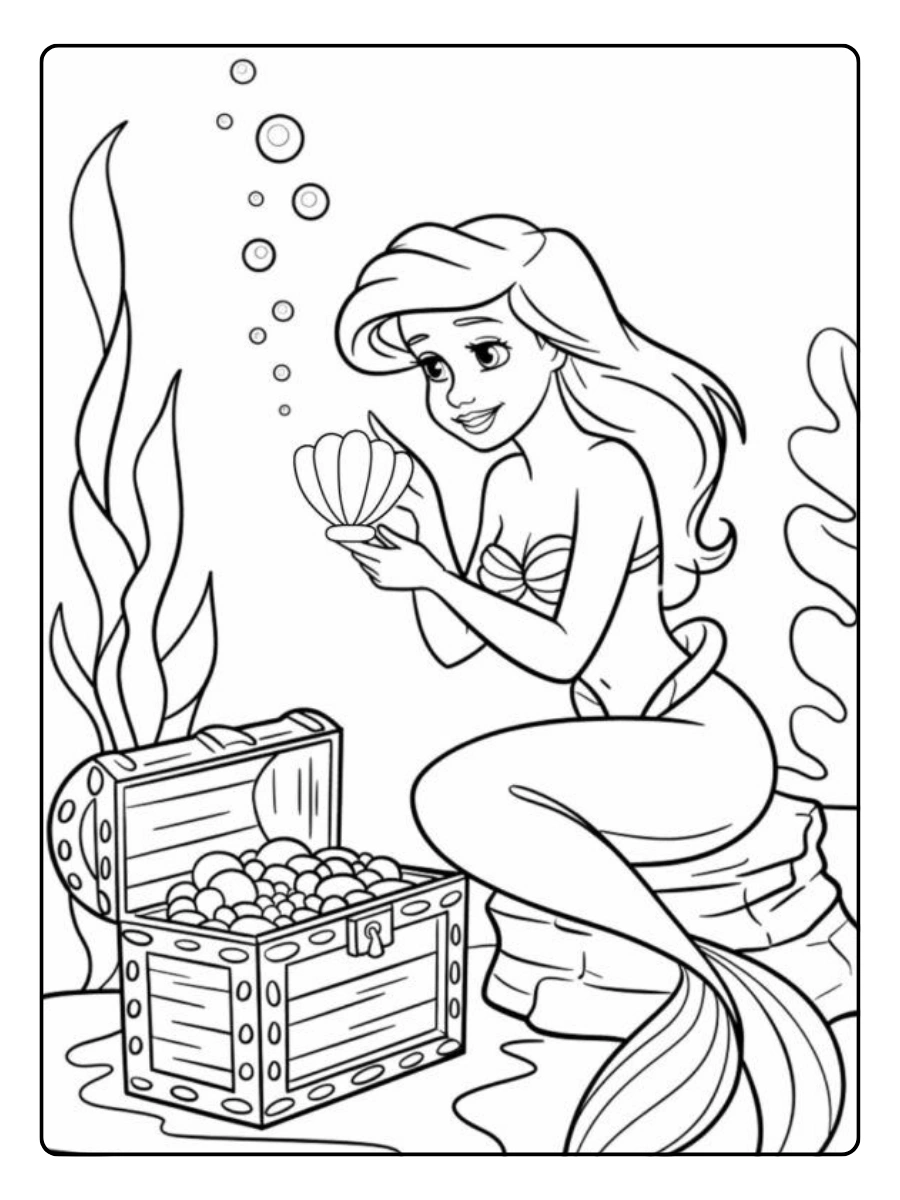 Coloriage Ariel dessin simple