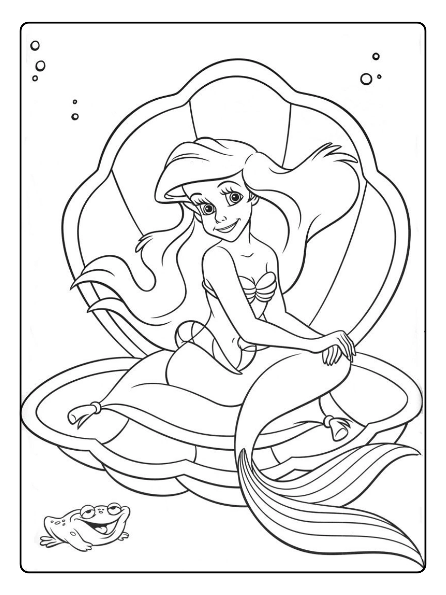 Coloriage Ariel facile