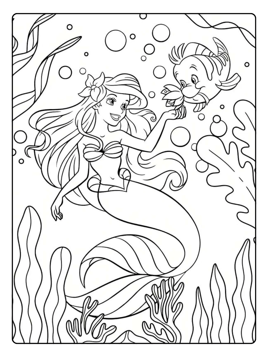 Coloriage Ariel princesse sirène