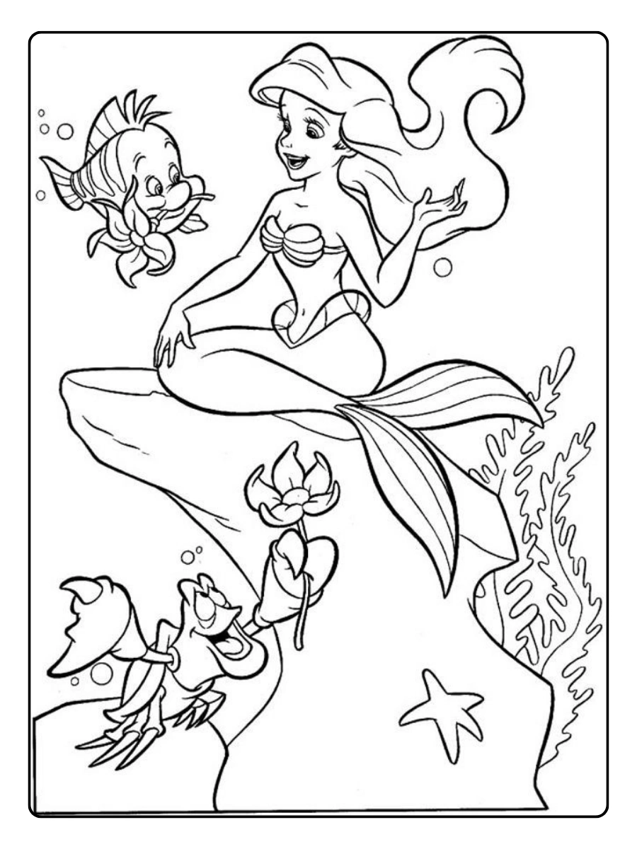 Coloriage Ariel réaliste