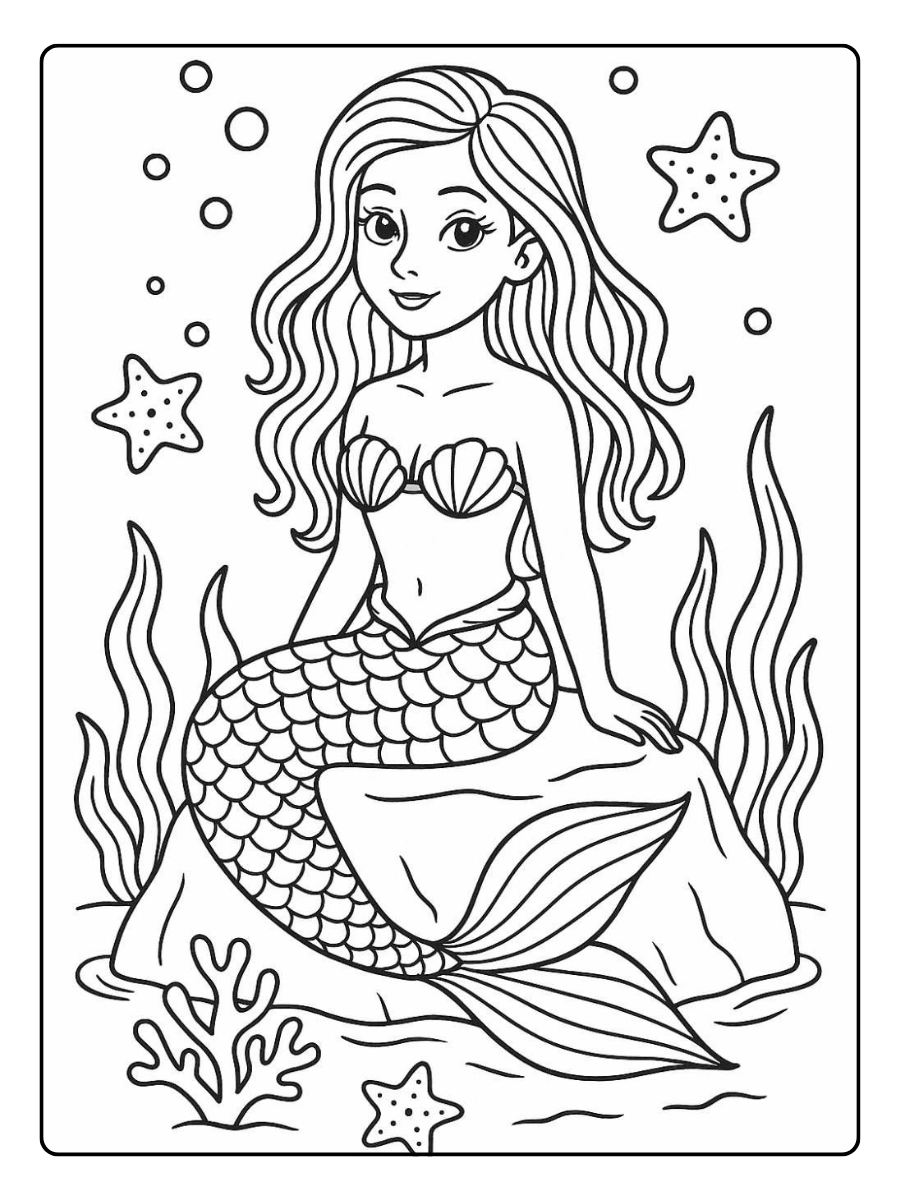 Coloriage Ariel version chibi