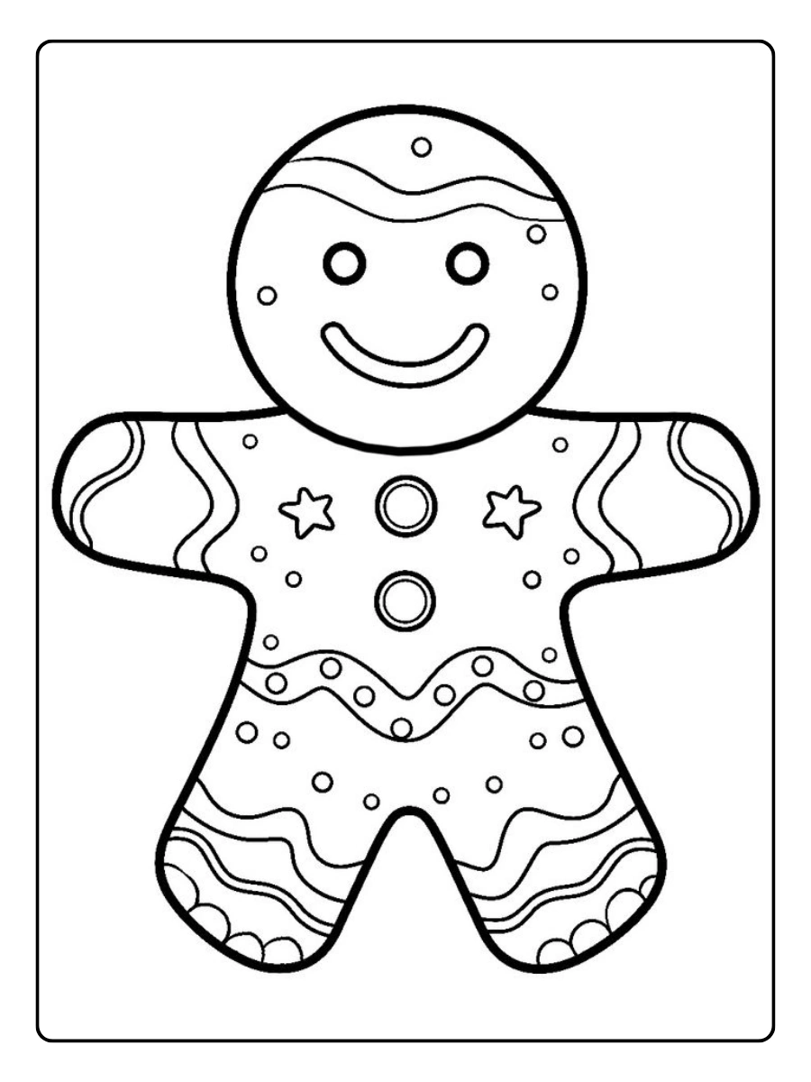 Coloriage Biscuit de Noël kawaii