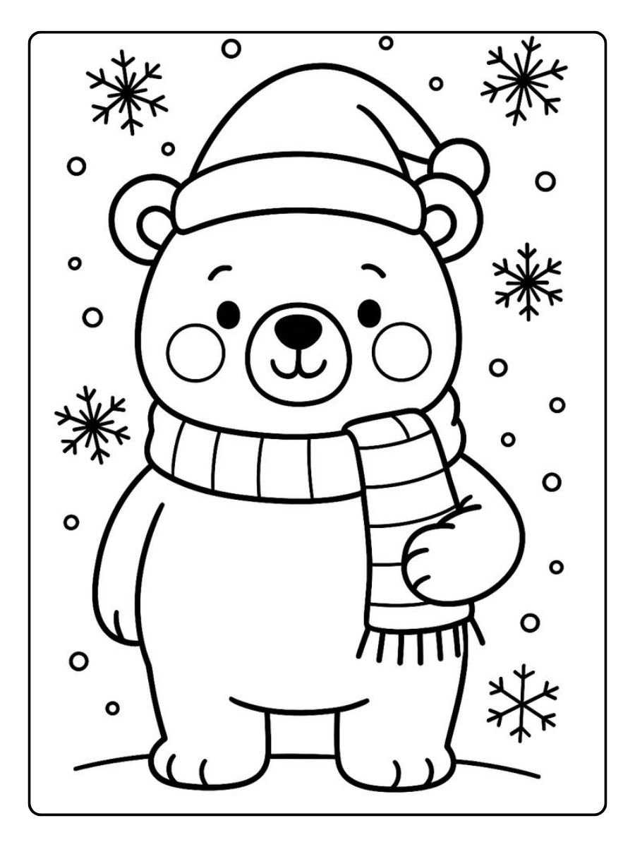 Coloriage Bonhomme de neige kawaii