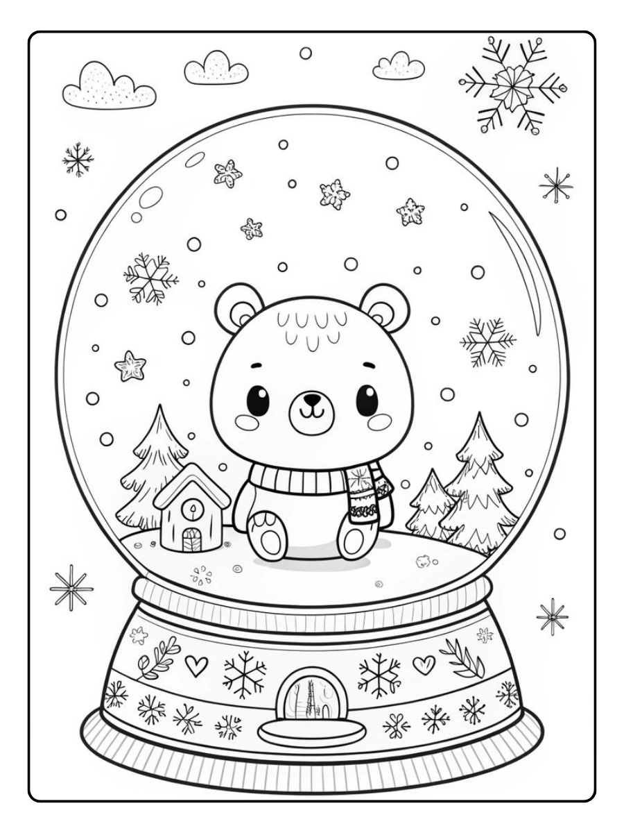Coloriage Cloche de Noël kawaii