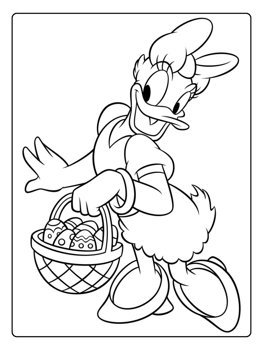 Coloriage Disney Daisy Duck pour maternelle