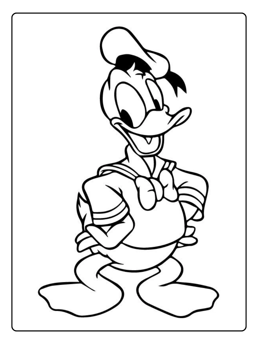Coloriage Disney Donald Duck gratuit à télécharger