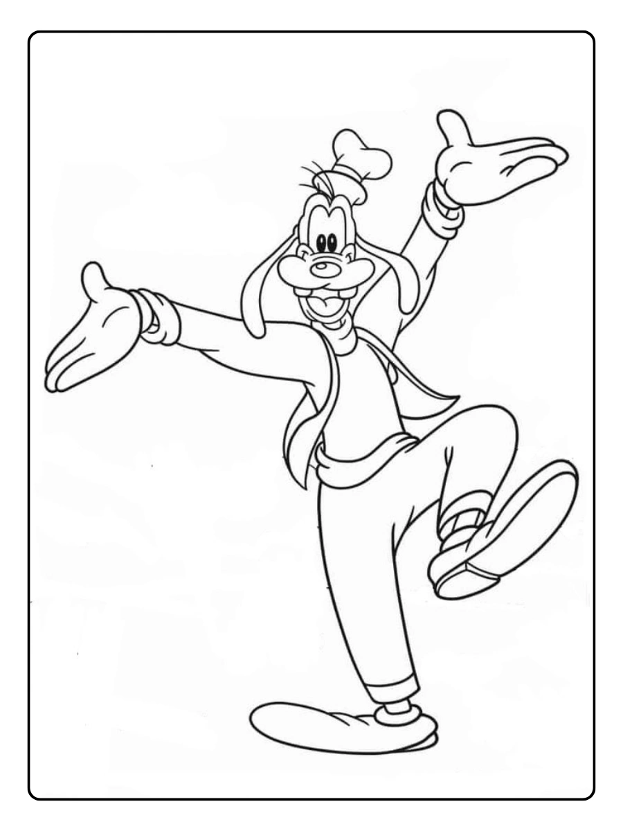 Coloriage Disney Goofy amusant à colorier