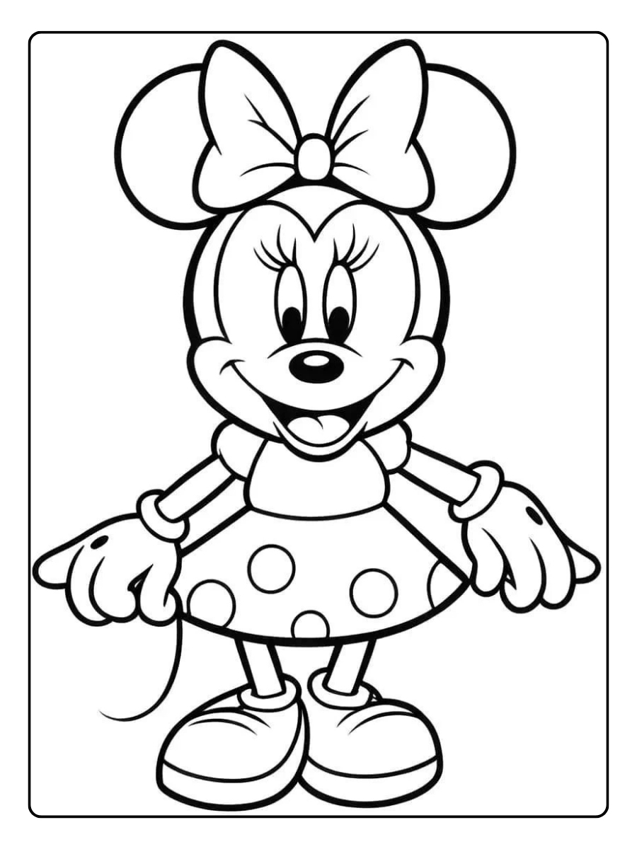 Coloriage Disney Minnie Mouse facile pour enfants