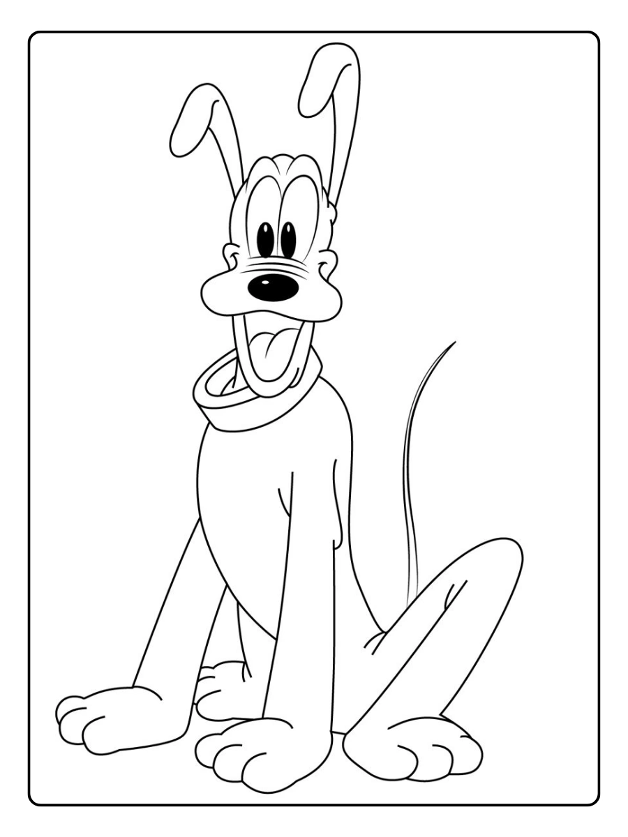 Coloriage Disney Pluto simple et mignon