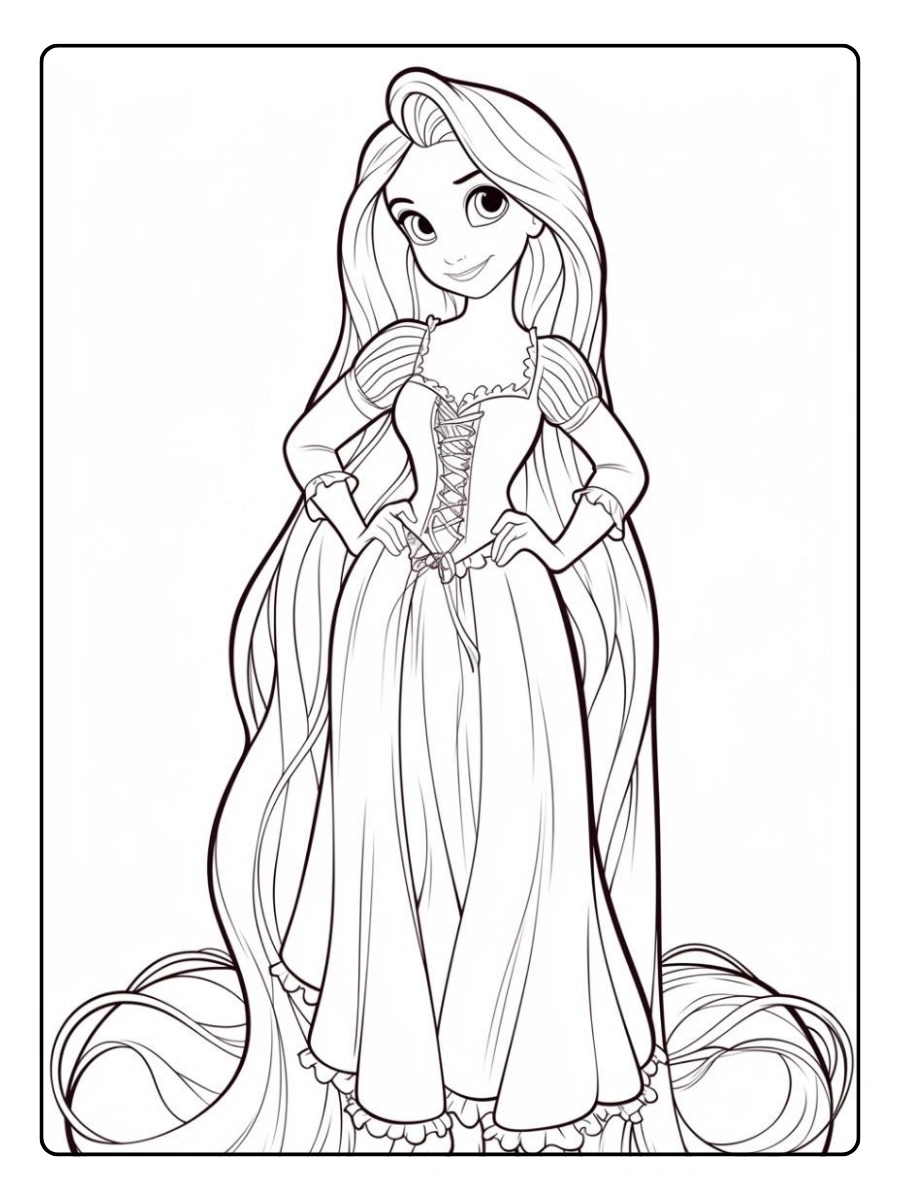 Coloriage Disney Princesse Raiponce dans la tour