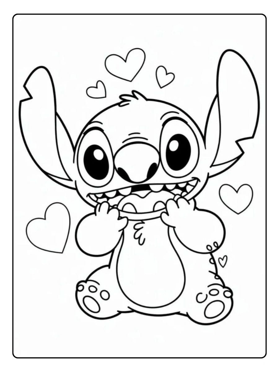 Coloriage Disney Stitch mignon à télécharger