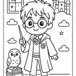 Coloriage Harry Potter kawaii facile