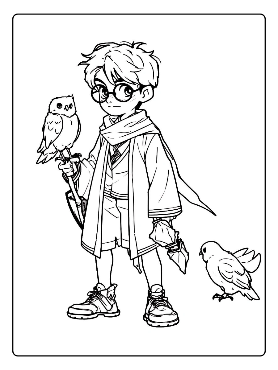 Coloriage Harry Potter kawaii mignon