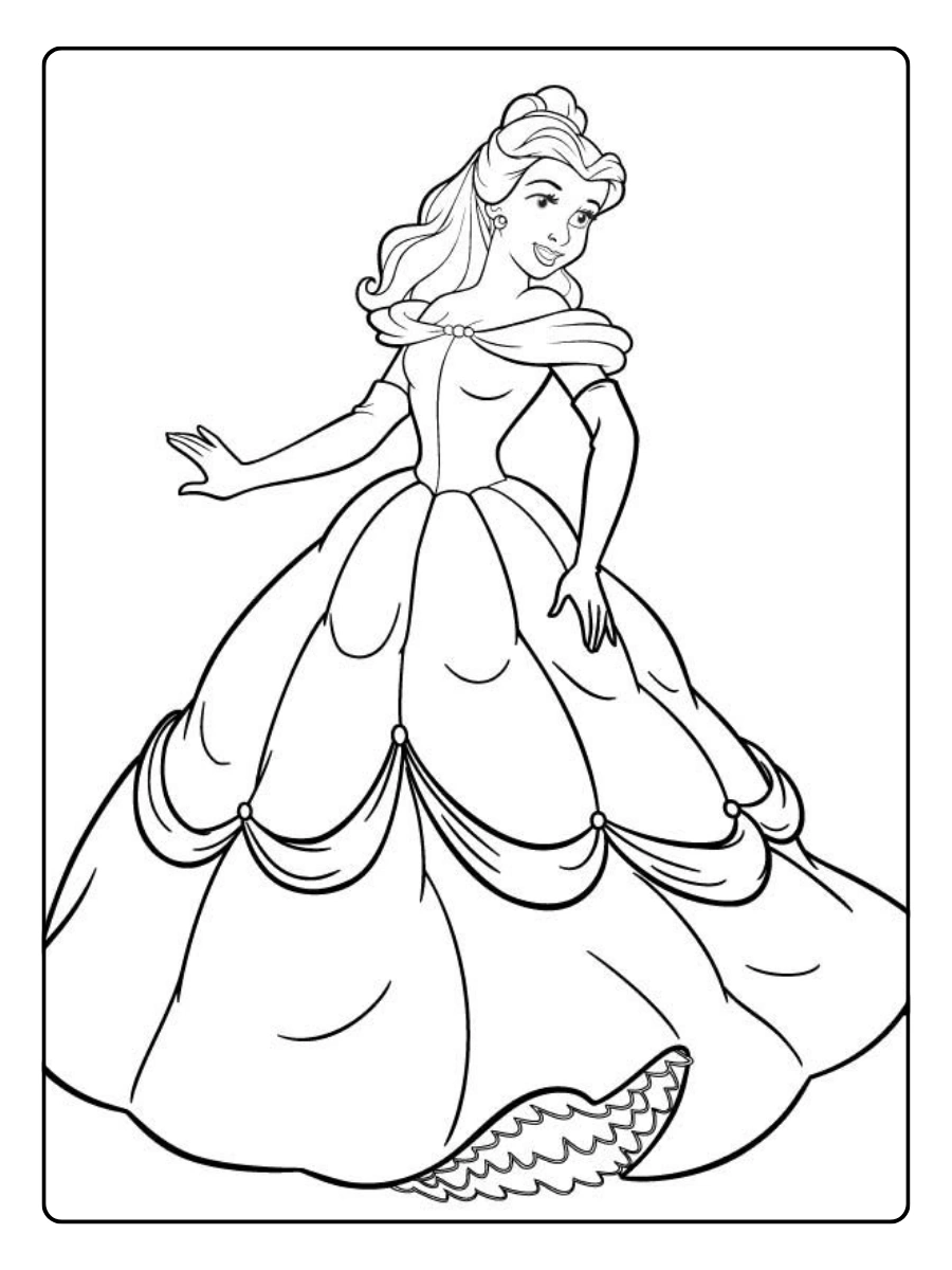 Coloriage Kawaii Disney Princesse Belle