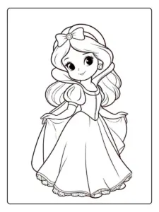 Coloriage Kawaii Disney Princesse Blanche Neige