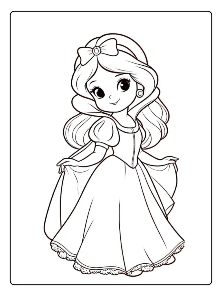 Coloriage Kawaii Disney Princesse Blanche Neige