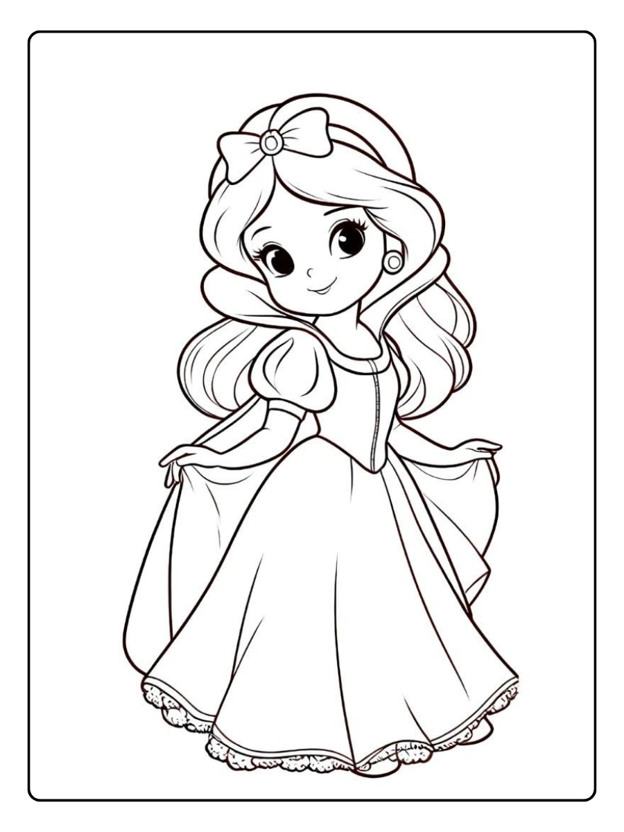 Coloriage Kawaii Disney Princesse Blanche Neige