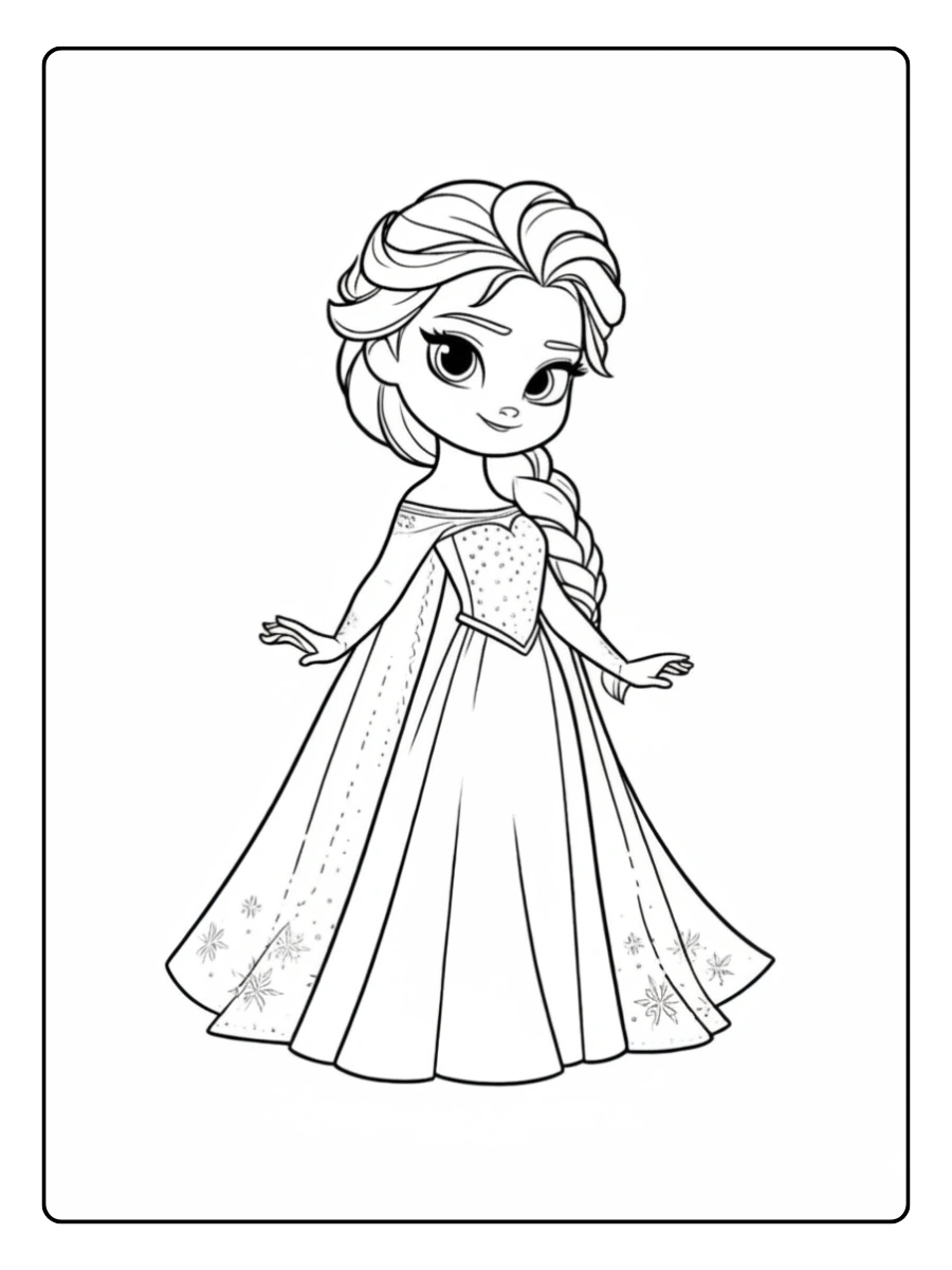 Coloriage Kawaii Disney Princesse Elsa
