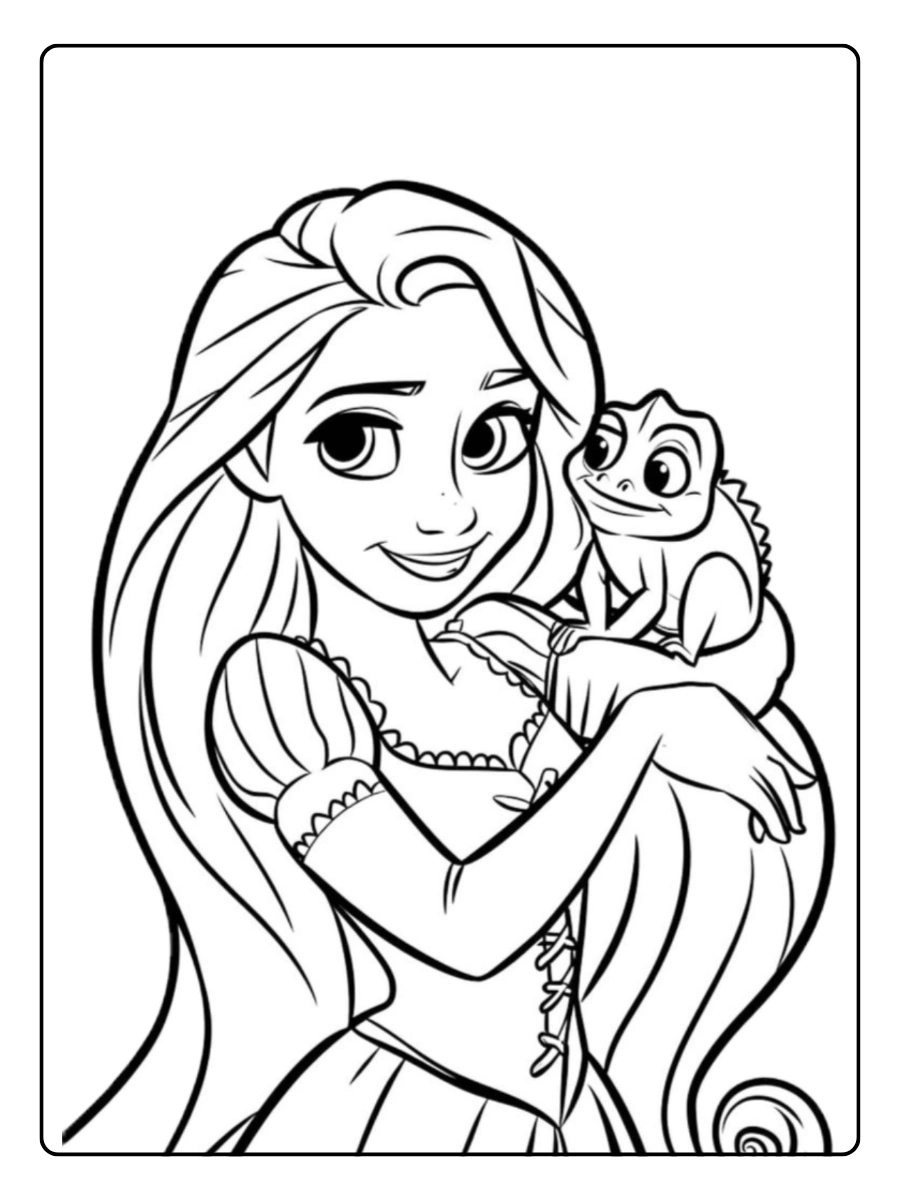 Coloriage Kawaii Disney Princesse Raiponce