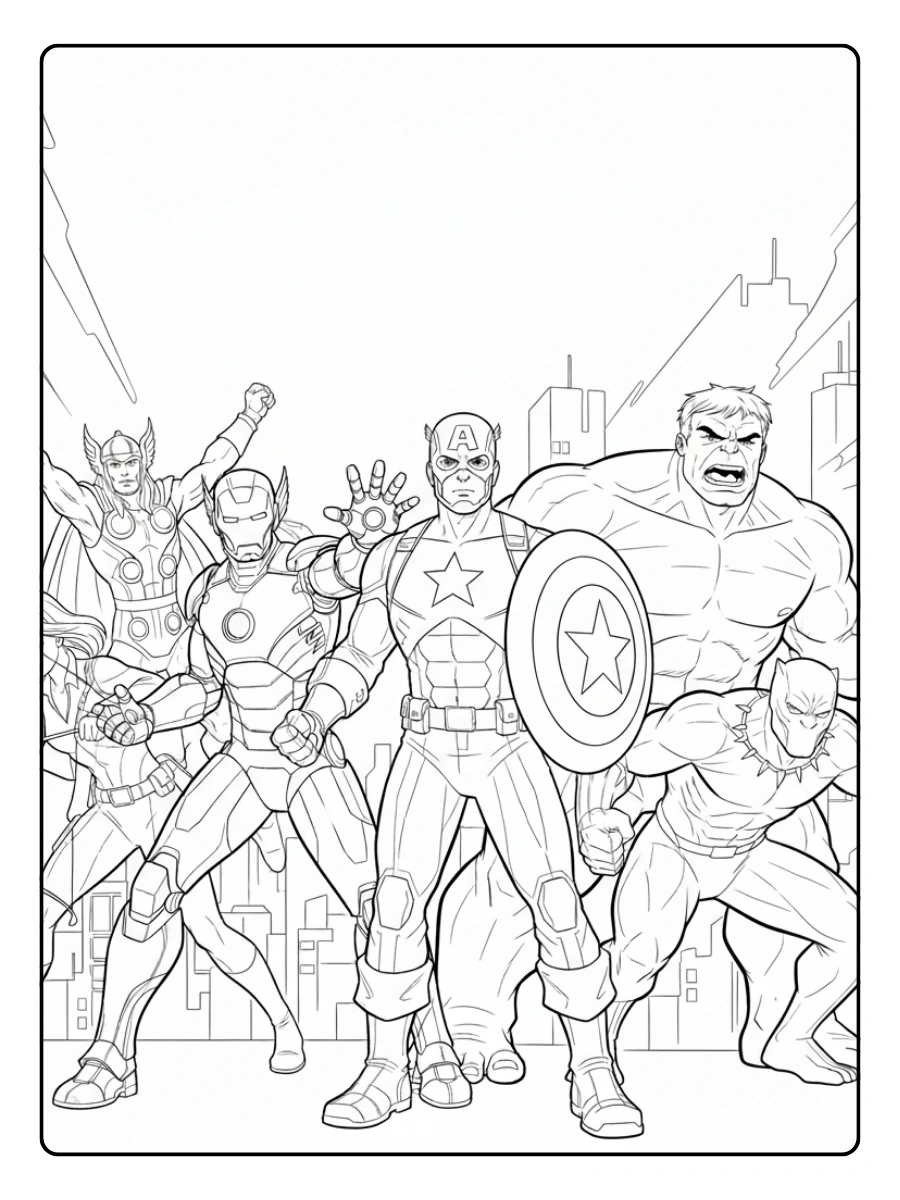 Coloriage Marvel Avengers
