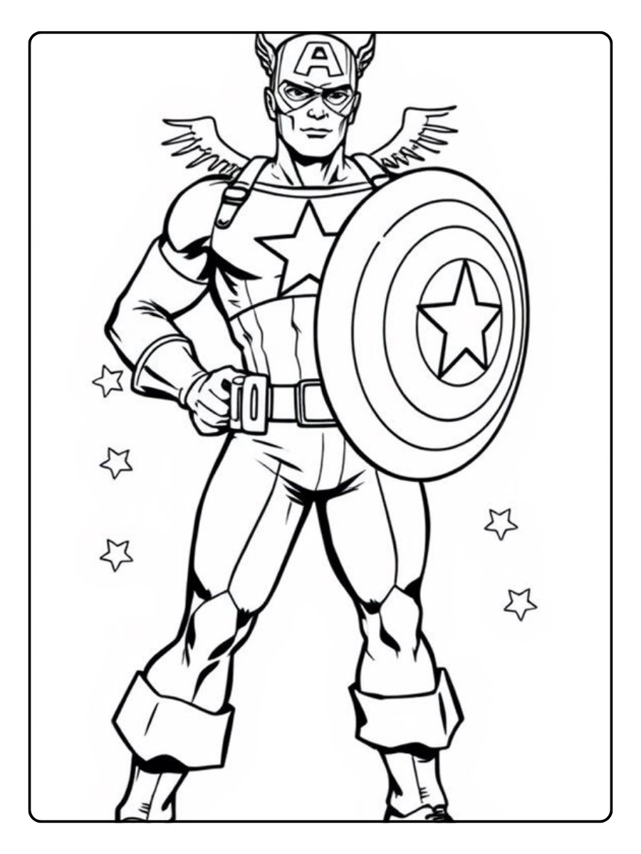 Coloriage Marvel Captain America