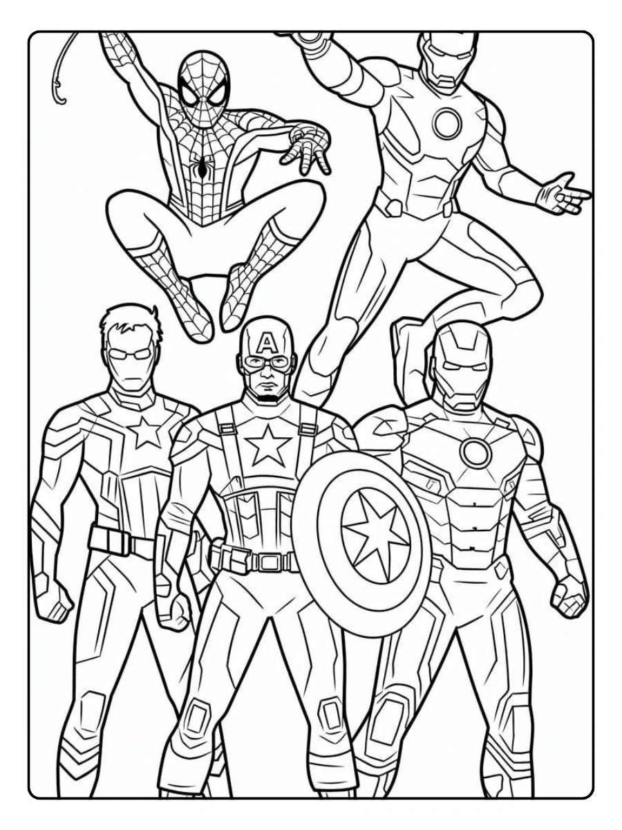 Coloriage Marvel facile