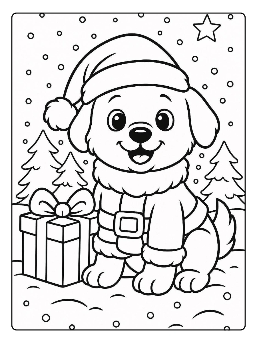 Coloriage Noël kawaii pour enfants