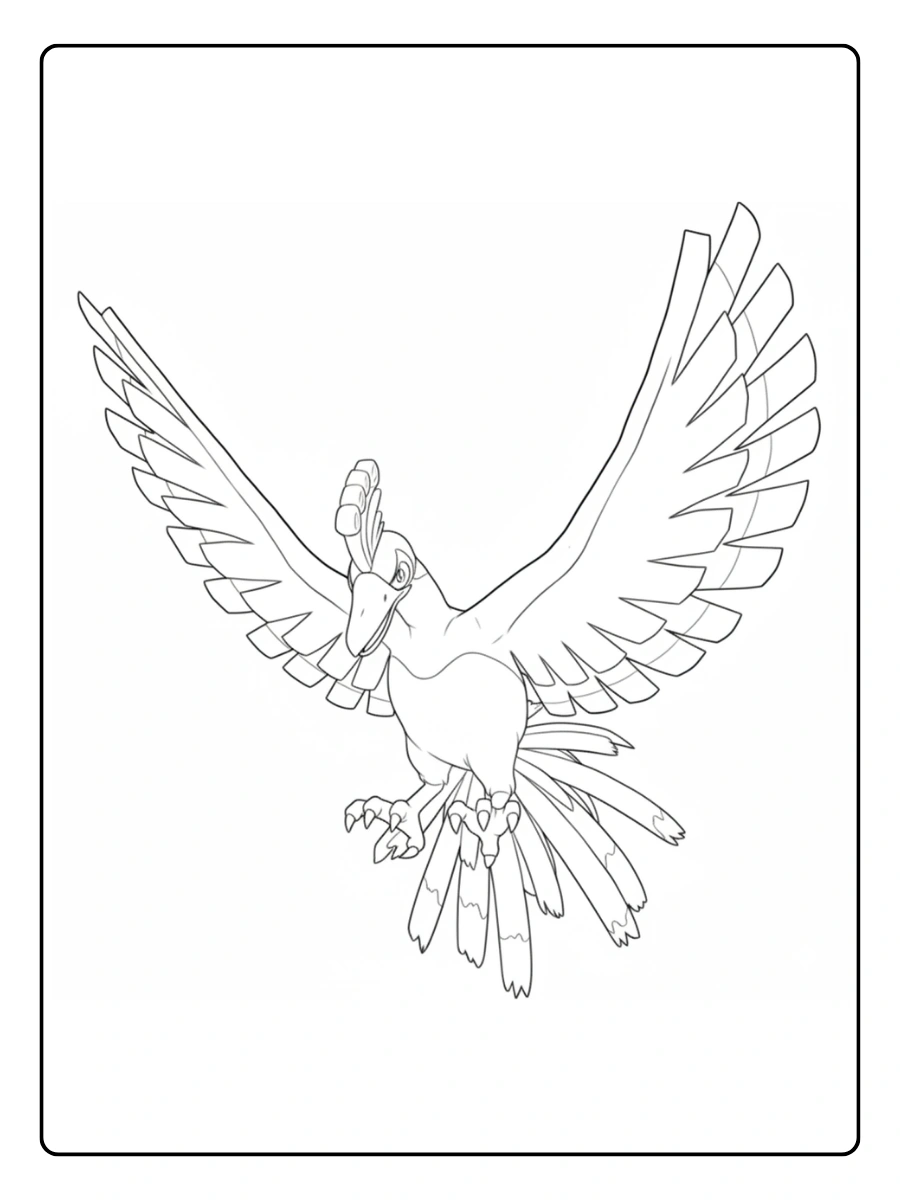 Coloriage Pokémon Légendaire Ho Oh