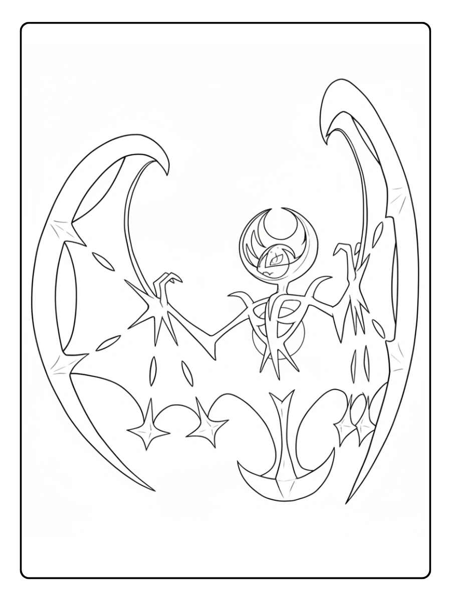 Coloriage Pokémon Légendaire Lunala