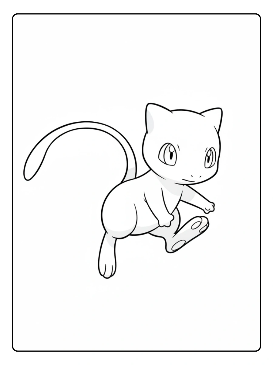 Coloriage Pokémon Légendaire Mew