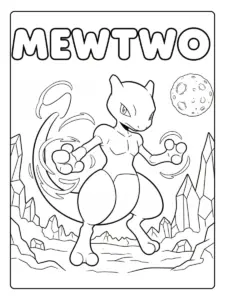 Coloriage Pokémon Légendaire Mewtwo