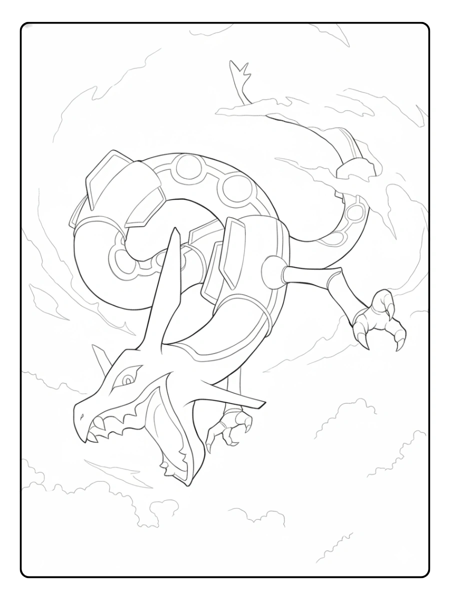Coloriage Pokémon Légendaire Rayquaza