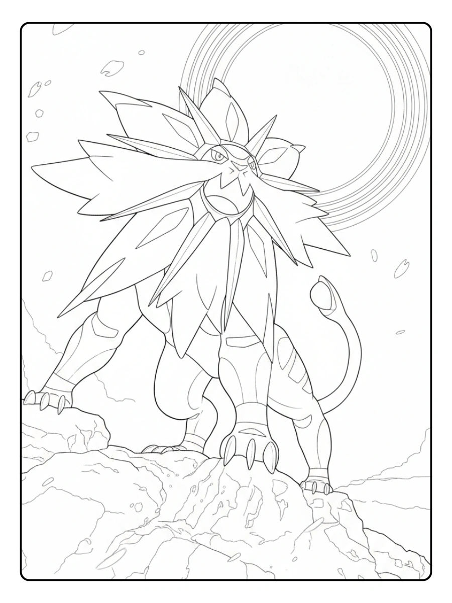 Coloriage Pokémon Légendaire Solgaleo
