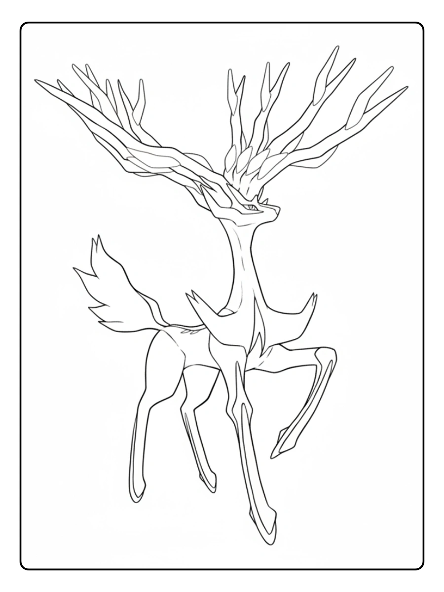 Coloriage Pokémon Légendaire Xerneas