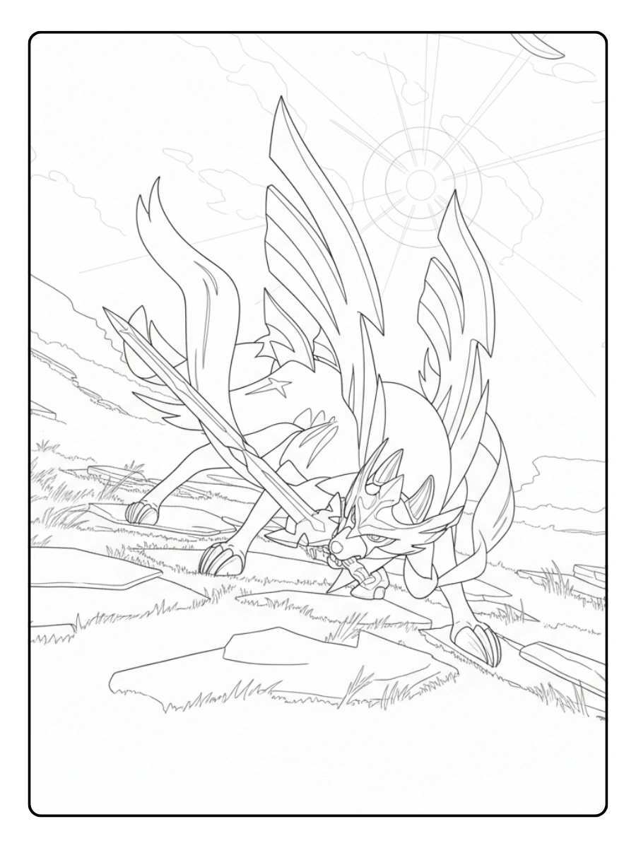 Coloriage Pokémon Légendaire Zacian