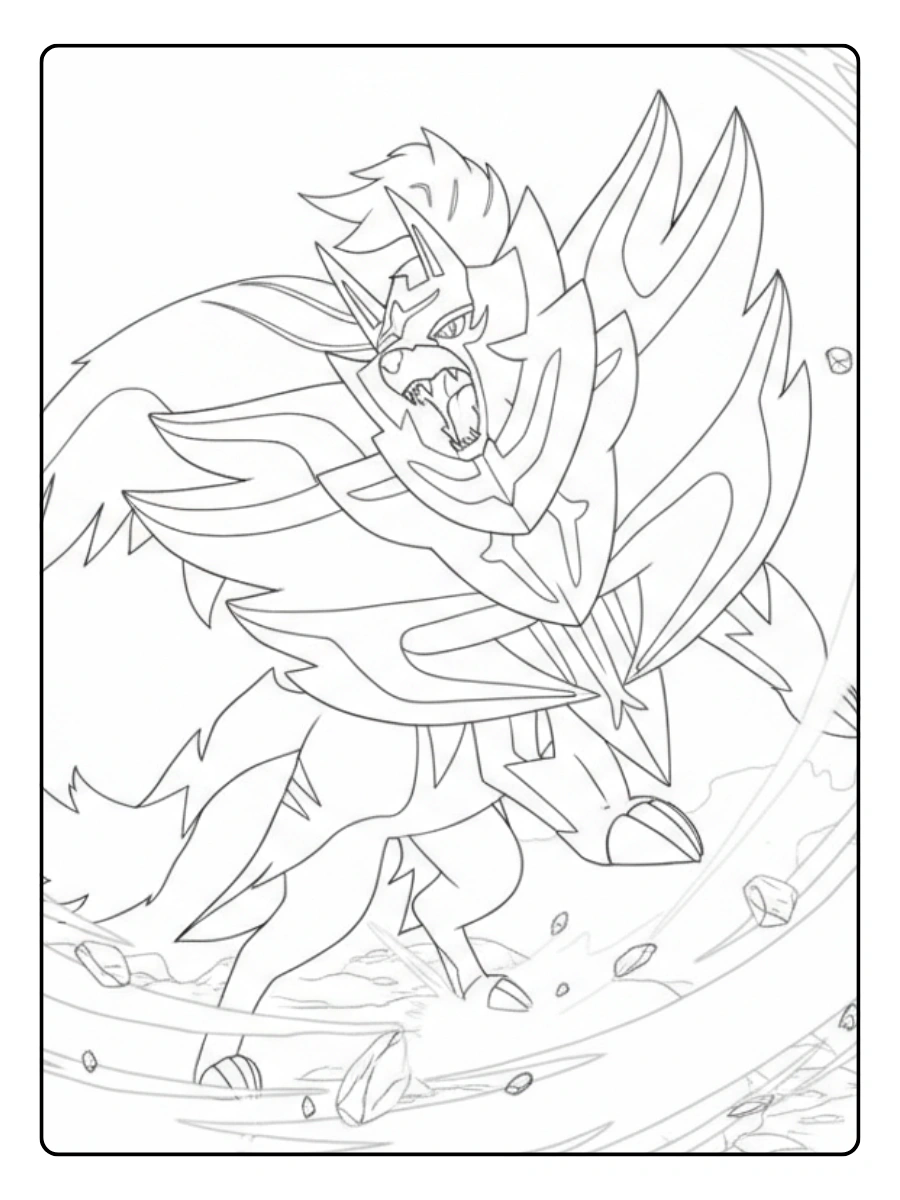 Coloriage Pokémon Légendaire Zamazenta