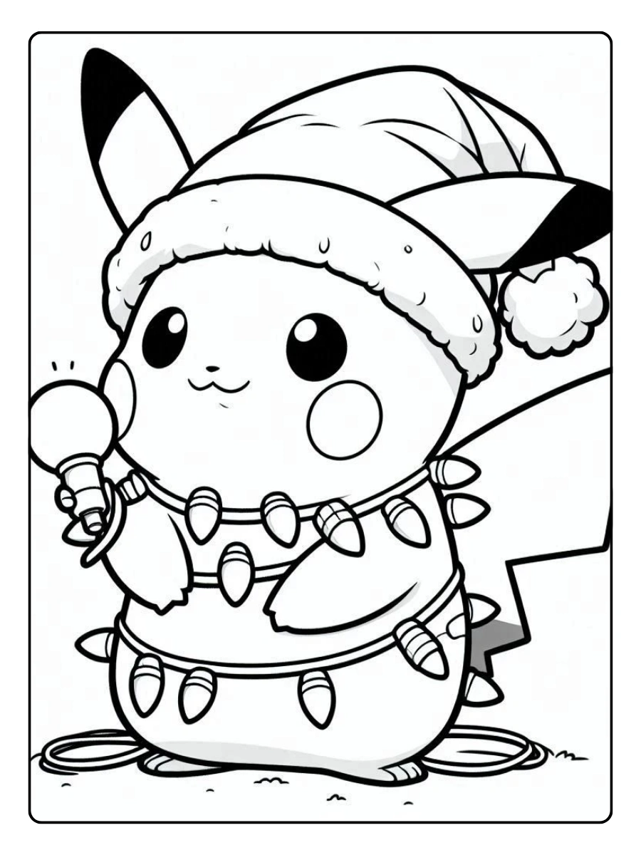 Coloriage Pokémon Noël activité enfant