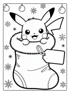 Coloriage Pokémon Noël dessin simple