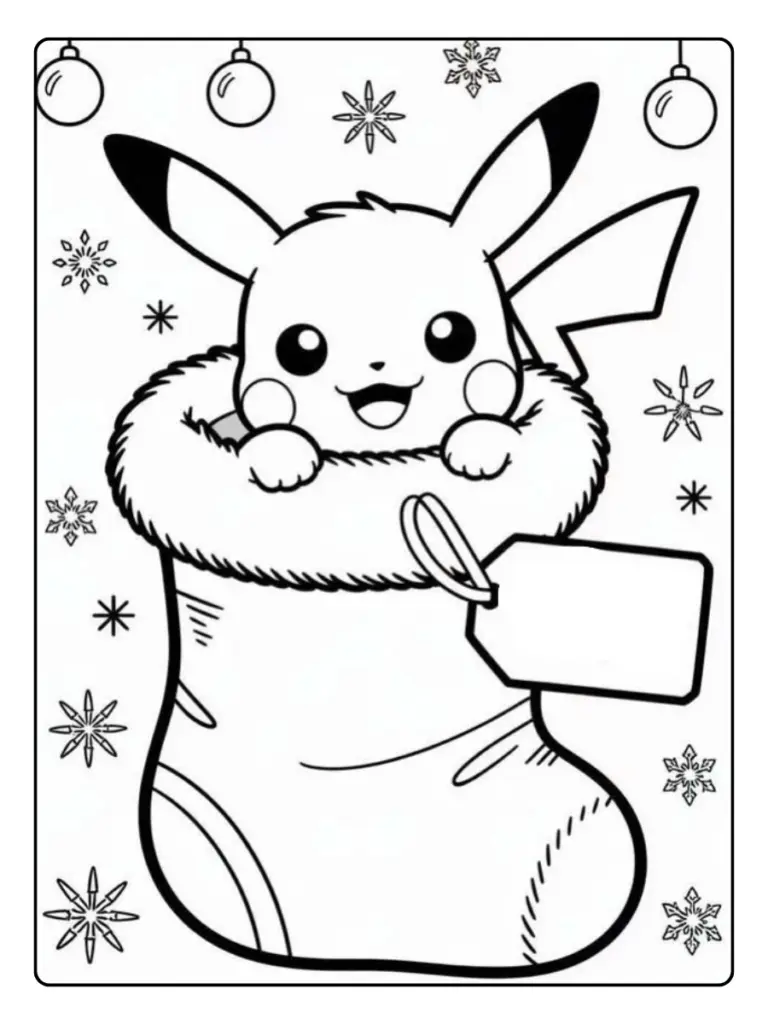 Coloriage Pokémon Noël dessin simple