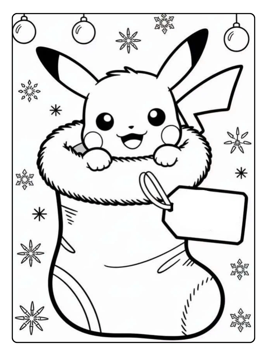 Coloriage Pokémon Noël dessin simple