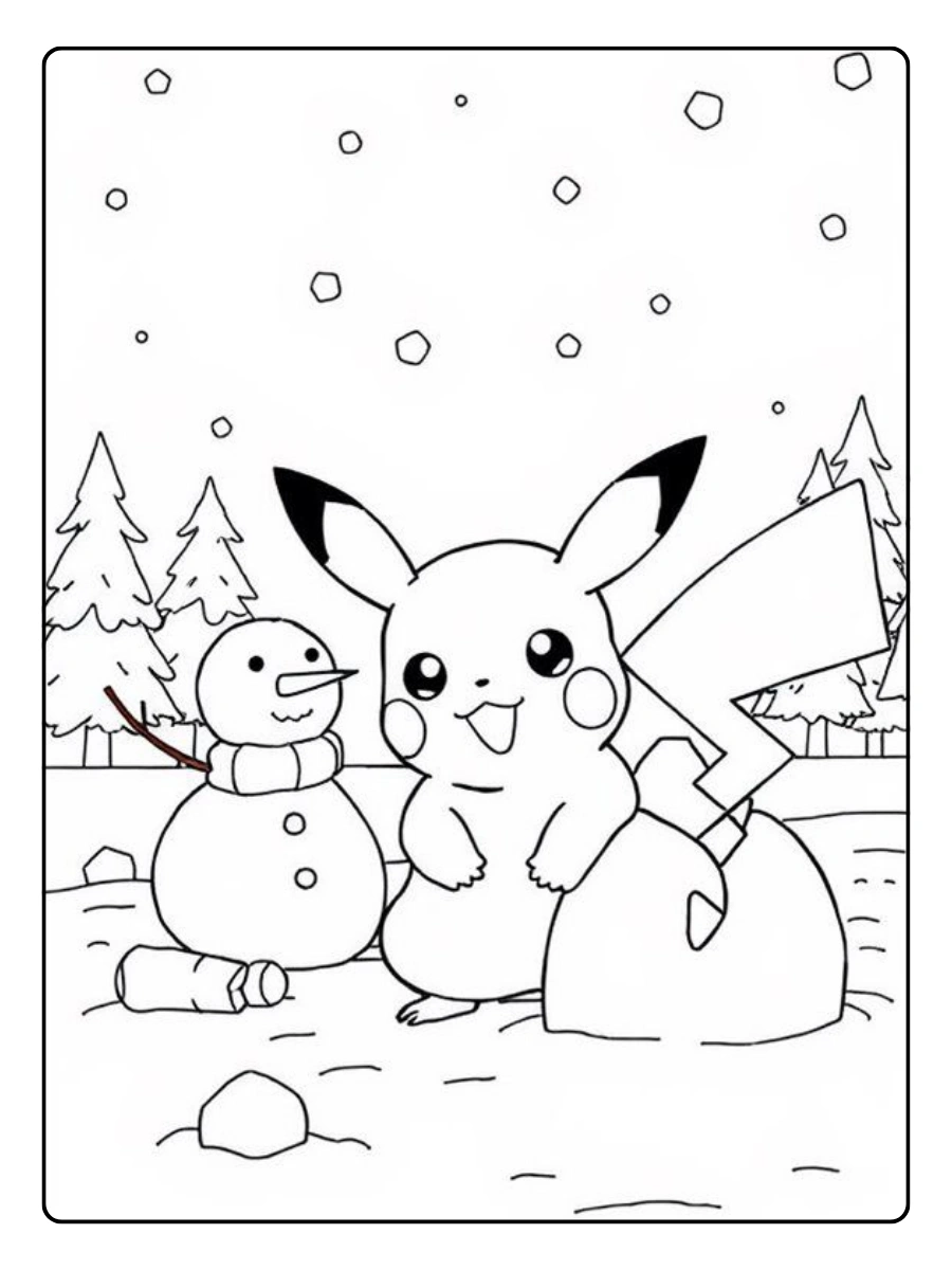 Coloriage Pokémon Noël en cadeau