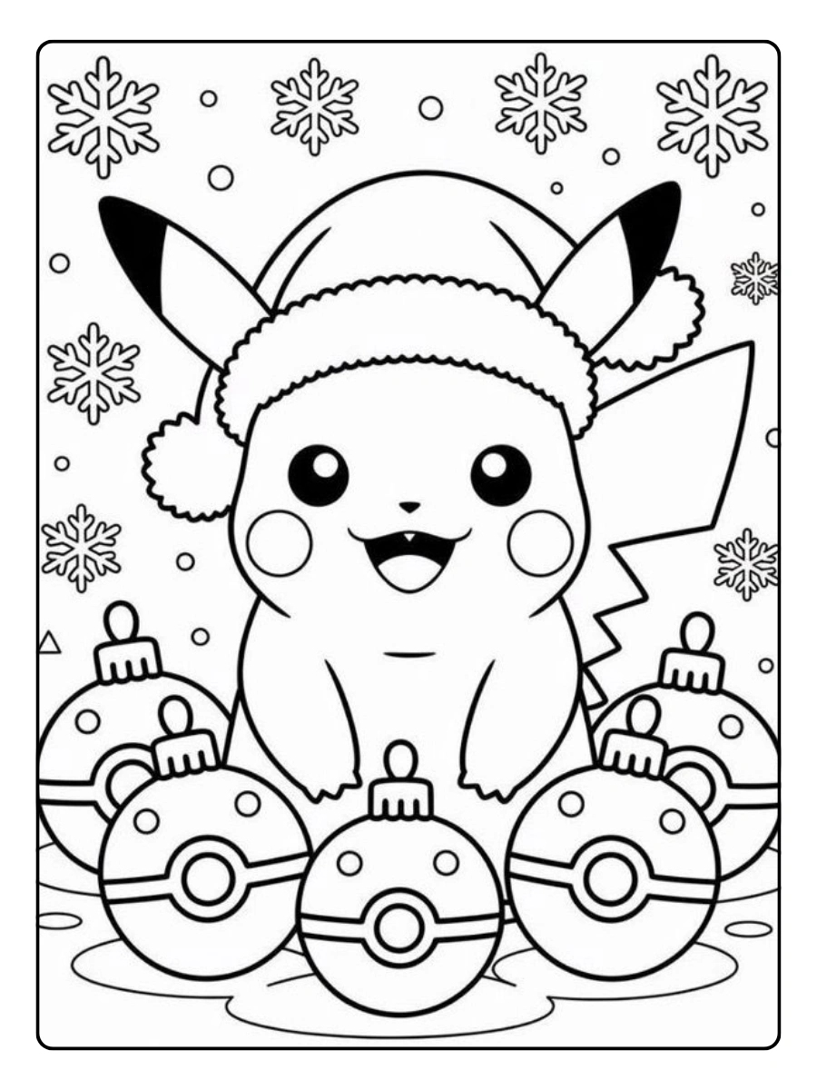 Coloriage Pokémon Noël facile