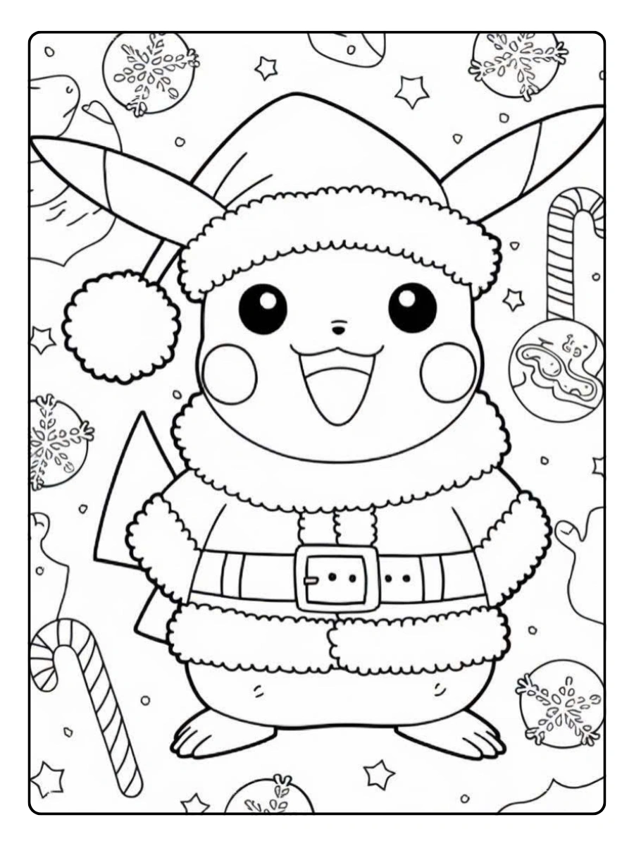 Coloriage Pokémon Noël pour enfants