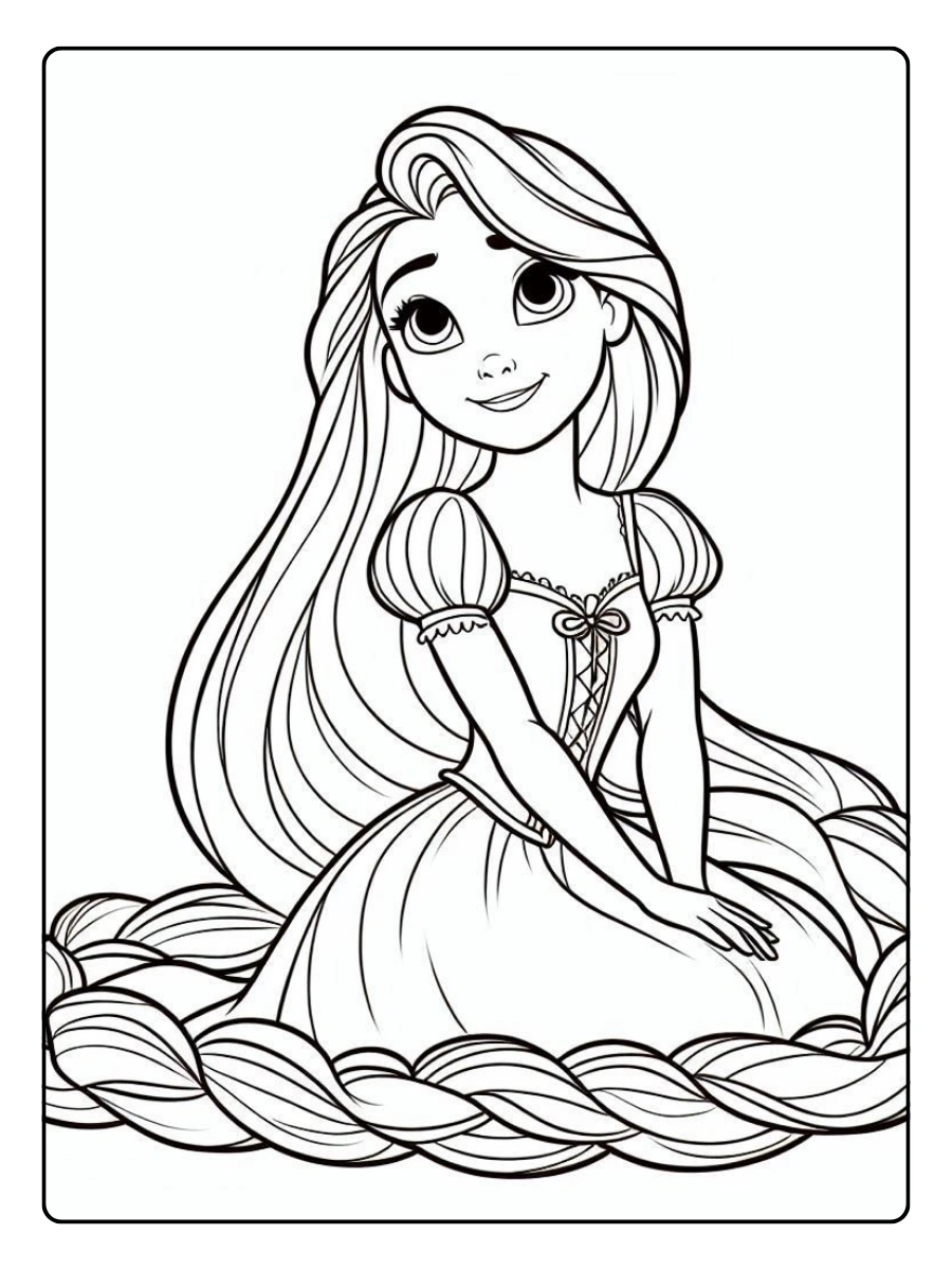 Coloriage Raiponce à colorier