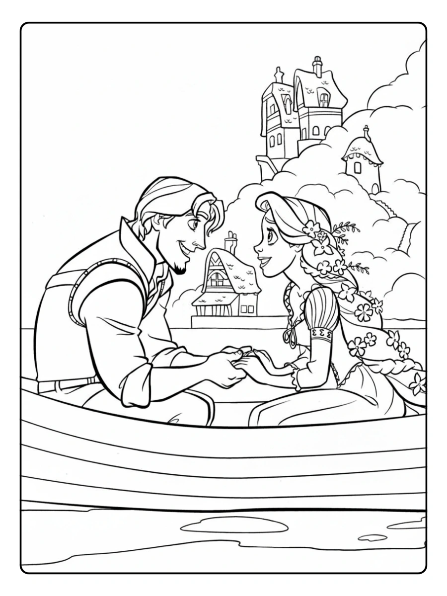 Coloriage Raiponce dessin simple