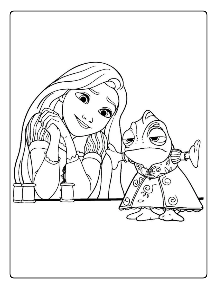 Coloriage Raiponce pour maternelle