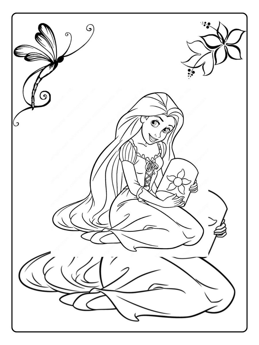 Coloriage Raiponce réaliste