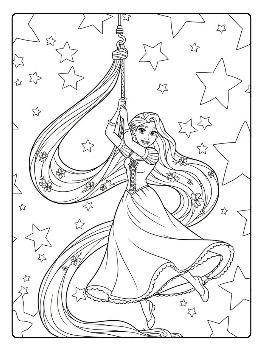 Coloriage Raiponce version chibi